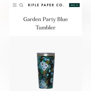 Rifle Paper Company x Corksicle Coffee tumbler in ‘Garden Party Blue’